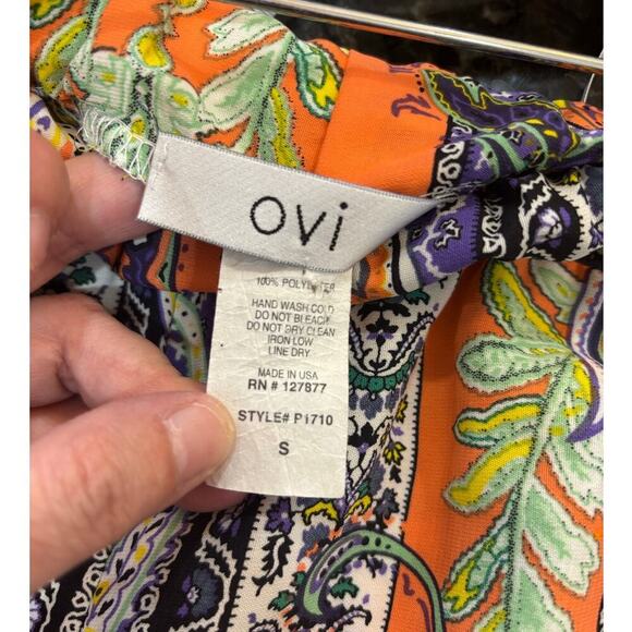 OVI Women S Bright 60's Bell Bottom Bold Elastic Waist Pants Boho Casual - Picture 4 of 8